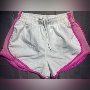Nike Women's Athletic Shorts in White and Pink